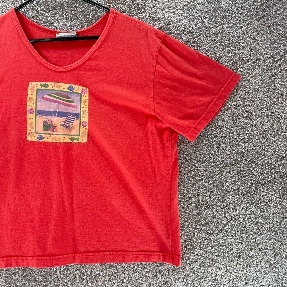 Vintage Soft As A Grape Shirt Womens Extra Large Pink Beach Chair Logo USA Made - Picture 4 of 10